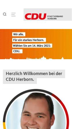 Vorschau der mobilen Webseite www.cdu-herborn.de, CDU Stadtverband