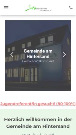 Vorschau der mobilen Webseite gemeinde-am-hintersand.de, Evangelisch Freikirchliche Gemeinde Herborn