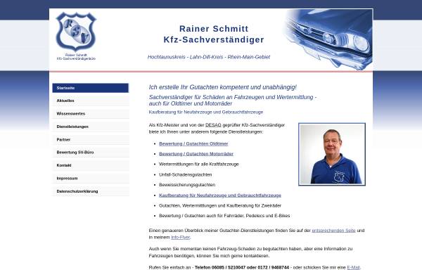 Vorschau von www.kfz-sachverstaendiger-schmitt.de, Kfz-Sachverständiger Rainer Schmitt