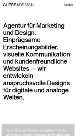 Vorschau der mobilen Webseite guerra-design.de, Guerra-Design