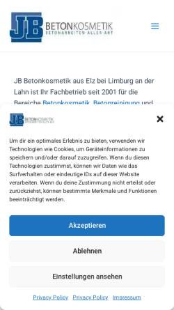 Vorschau der mobilen Webseite jb-betonkosmetik.de, Jb Betonkosmetik