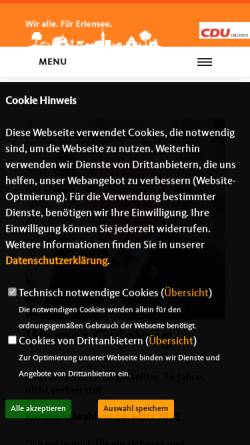 Vorschau der mobilen Webseite www.cdu-erlensee.de, CDU Erlensee