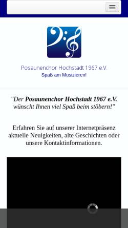Vorschau der mobilen Webseite www.posaunenchor-hochstadt.com, Posaunenchor Hochstadt 1967 e.V.