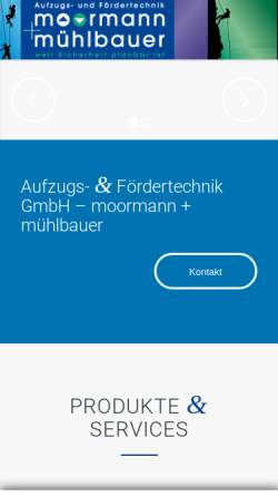 Vorschau der mobilen Webseite www.aufzugstechnik-frankfurt.de, Aufzugs- & Fördertechnik GmbH Moormann + Mühlbauer