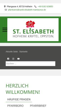 Vorschau der mobilen Webseite www.katholisches-eppstein.de, Katholische Kirchengemeinden St. Laurentius, St. Margareta, St. Jakobus und St. Michael