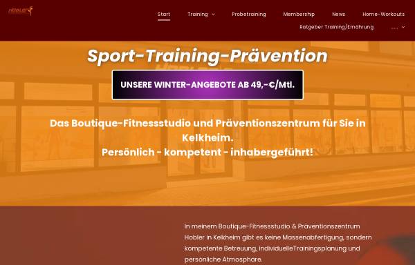 Vorschau von www.fitnesskelkheim.de, Hobler Fitness- und Präventionszentrum Kelkheim