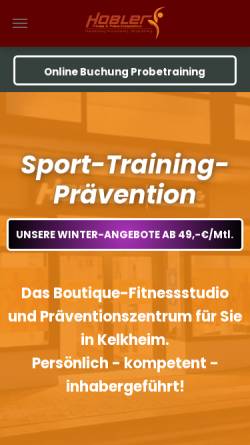 Vorschau der mobilen Webseite www.fitnesskelkheim.de, Hobler Fitness- und Präventionszentrum Kelkheim