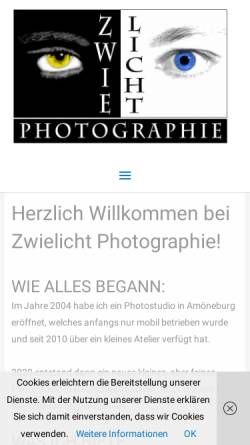 Vorschau der mobilen Webseite www.zwielicht-photo.de, Zwielicht Photographie Daniela Liepelt