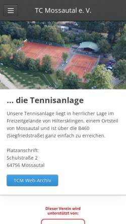 Vorschau der mobilen Webseite www.tc-mossautal.de, TC-Mossautal