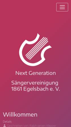 Vorschau der mobilen Webseite saenger1861.de, Sängervereinigung 1861 Egelsbach e.V.