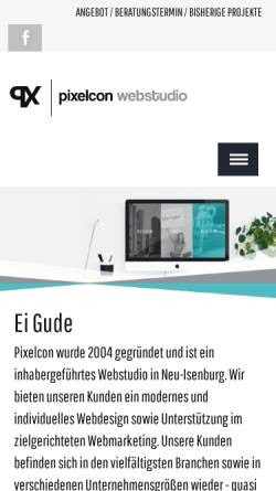 Vorschau der mobilen Webseite www.pixelcon.de, Pixelcon, Jörn von Juterzenka