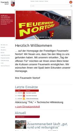 Vorschau der mobilen Webseite feuerwehr-nortorf.de, Freiwillige Feuerwehr Nortorf