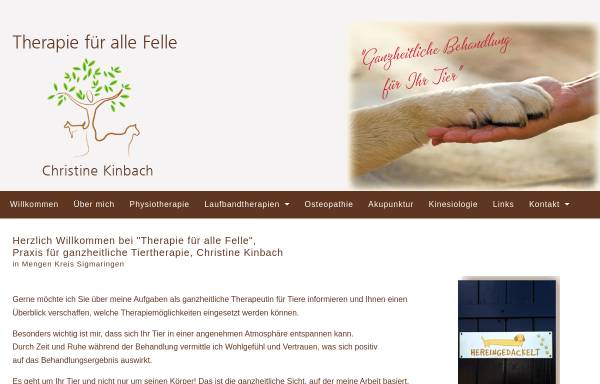 Vorschau von www.therapie-fuer-alle-felle.de, Praxis für Tierphysiotherapie und Tierakupunktur Christine Kinbach