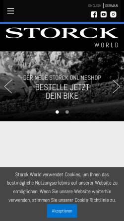 Vorschau der mobilen Webseite www.storck-world.com, Storck Bicycle GmbH