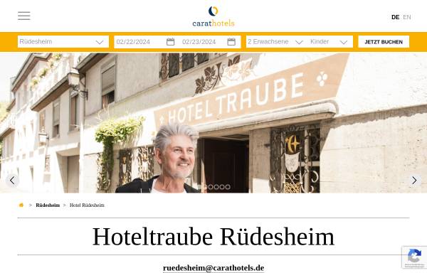 Vorschau von www.carathotels.de, Hotel Traube Rüdesheim