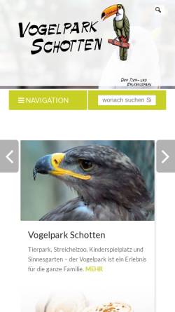 Vorschau der mobilen Webseite vogelpark-schotten.de, Vogelpark Schotten