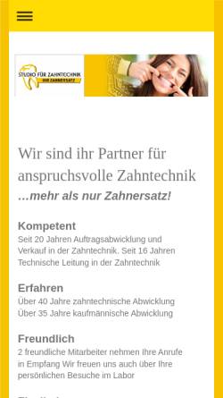 Vorschau der mobilen Webseite www.studio-fuer-zahntechnik.de, Studio für Zahntechnik G.u.W. GmbH