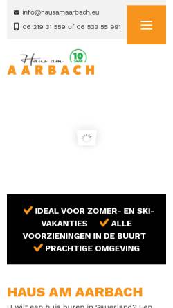 Vorschau der mobilen Webseite www.hausamaarbach.eu, Ferienwohnung Haus am Aarbach