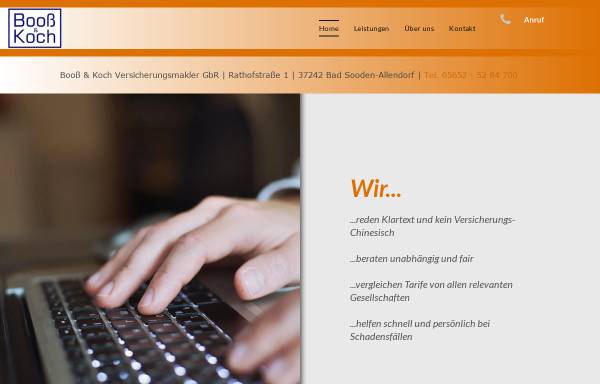 Vorschau von www.b-k-makler.de, Booß & Koch Versicherungsmakler GbR