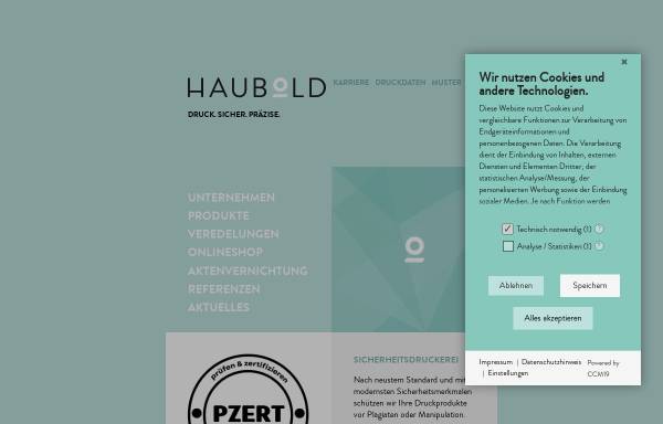 Vorschau von haubold.com, Haubold + Sperling GmbH