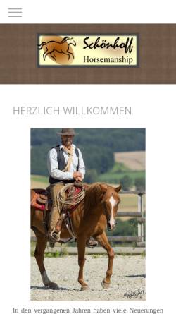 Vorschau der mobilen Webseite schoenhoff-horsemanship.jimdo.com, Schönhoff Horsemanship