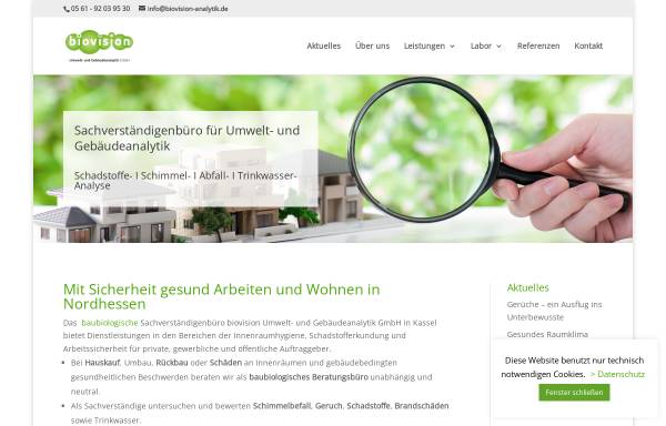 Vorschau von www.biovision-analytik.de, Biovision, Umwelt - und Gebäudeanalytik GmbH