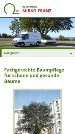 Vorschau der mobilen Webseite www.mirkofranz.de, Baumpflege Mirko Franz