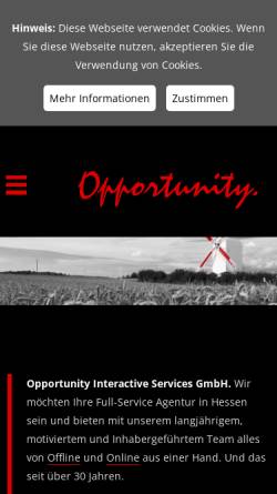 Vorschau der mobilen Webseite opportunity.de, Opportunity Interactive Services GmbH