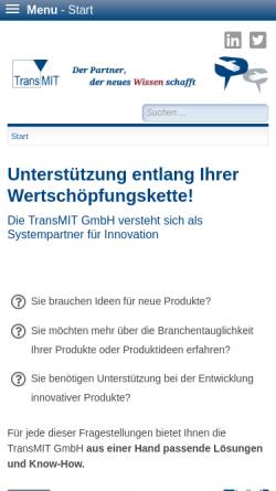 Vorschau der mobilen Webseite www.transmit.de, TransMit GmbH