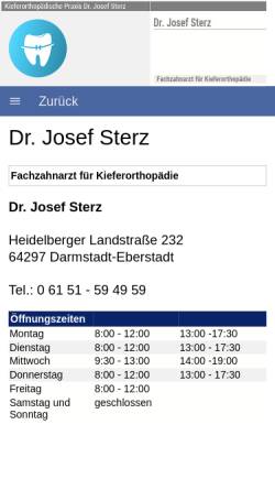 Vorschau der mobilen Webseite www.kfo-darmstadt.de, Dr. Jutta Hoffmann-Glaser, Dr. Dr. Franz Glaser und Dr. Ina Kayser