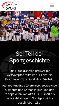 Vorschau der mobilen Webseite www.absolut-sport.com, Absolut Sport GmbH