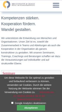 Vorschau der mobilen Webseite www.bruchmann-und-grage.de, BRUCHMANN & GRAGE Personal- und Organisationsentwicklung