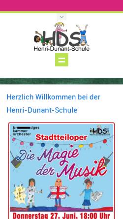 Vorschau der mobilen Webseite www.henri-dunant-grundschule.de, Henri-Dunant-Schule
