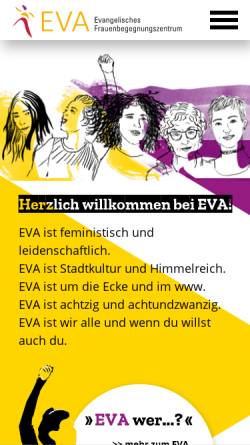 Vorschau der mobilen Webseite www.eva-frauenzentrum.de, Evangelisches Frauenbegegnungszentrum