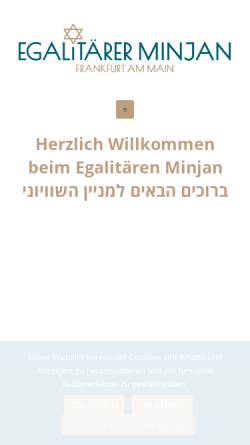 Vorschau der mobilen Webseite www.minjan-ffm.de, Egalitärer Minjan Frankfurt am Main