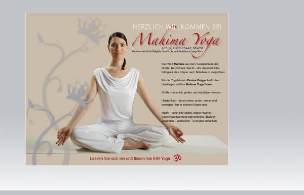 Vorschau von www.mahimayoga.de, Mahima Yoga Frankfurt Denise Berger