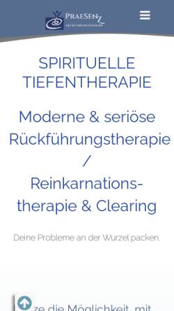 Vorschau der mobilen Webseite praesenz-web.de, PraeSenZ - Die Praxis für Rückführungstherapie Dipl.-Psych. Ulf Parczyk