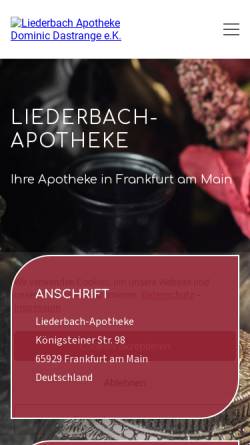 Vorschau der mobilen Webseite www.liederbach-apotheke.de, Liederbach Apotheke