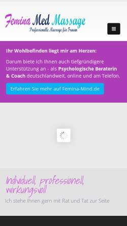 Vorschau der mobilen Webseite www.femina-medmassage.de, Femina MedMassage