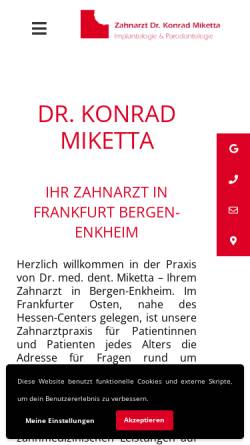 Vorschau der mobilen Webseite www.drmiketta.de, Dr. Konrad Miketta