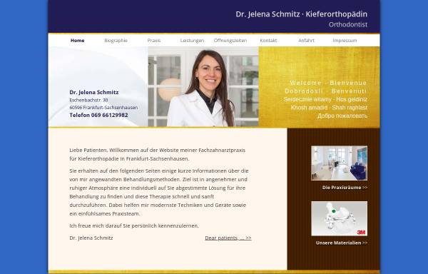 Vorschau von kieferorthopaedin-frankfurt.de, Dr. Jelena Schmitz · Kieferorthopädin, Orthodontist