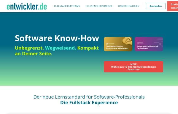 Vorschau von entwickler.de, Software & Support Media GmbH