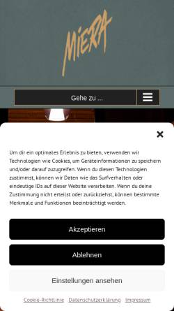 Vorschau der mobilen Webseite www.miera-restaurant.de, Miera