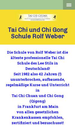 Vorschau der mobilen Webseite taichi-weber.de, Tai Chi Schule Rolf Weber