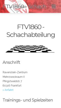 Vorschau der mobilen Webseite ftv1860-schach.de, Schachabteilung des Frankfurter TV 1860