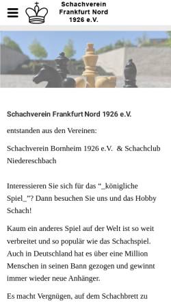 Vorschau der mobilen Webseite www.schach-frankfurt-nord.de, Schachverein Frankfurt Nord 1926 e.V.