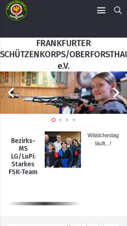 Vorschau der mobilen Webseite www.fsk-oberforsthaus.de, Frankfurter Schützenkorps Oberforsthaus e.V.
