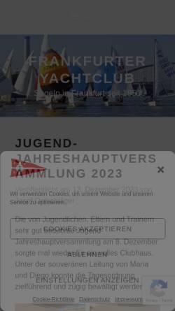 Vorschau der mobilen Webseite www.frankfurter-yachtclub.de, Frankfurter Yachtclub e.V.