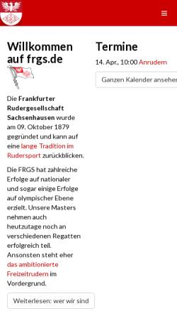 Vorschau der mobilen Webseite www.rudern-in-frankfurt.de, Frankfurter Rudergesellschaft Sachsenhausen von 1879 e.V.