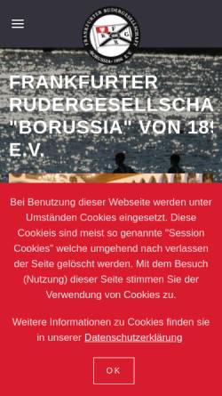 Vorschau der mobilen Webseite frg-borussia.de, Frankfurter Rudergesellschaft Borussia 1896 e.V.